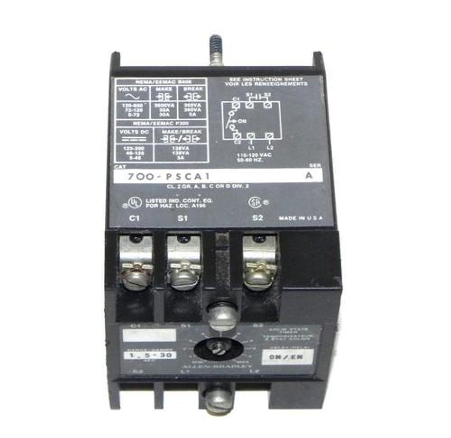 Used NEW ALLEN BRADLEY 700-PSCA1 SOLID STATE TIMING MODULE SERIES A 700PSCA1
