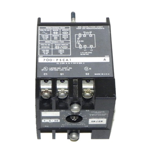 Used NEW ALLEN BRADLEY 700-PSCA1 SOLID STATE TIMING MODULE SERIES A 700PSCA1