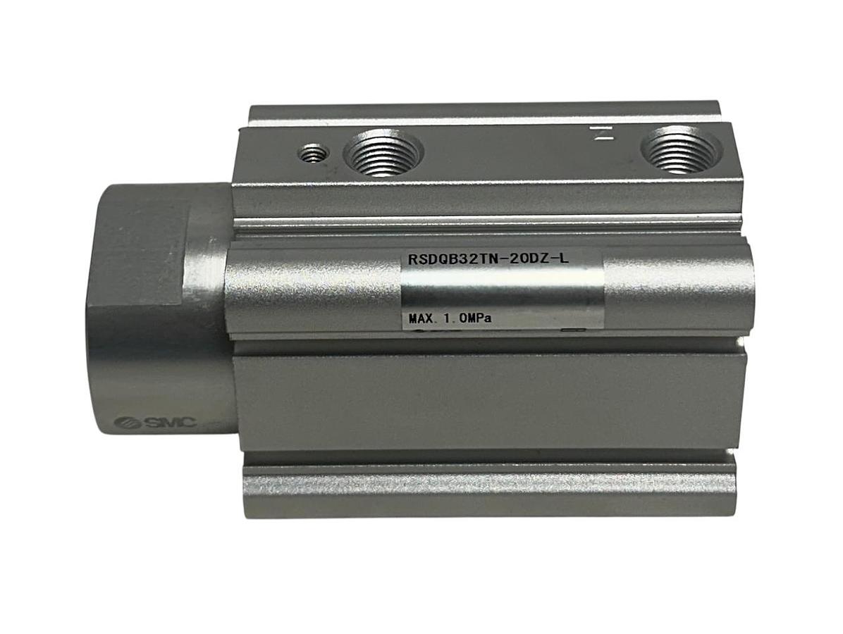 Used SMC RSDQB32TN-20DZ-L / RSDQB32TN20DZL COMPACT STOPPER CYLINDER 20mm STROKE NSNP