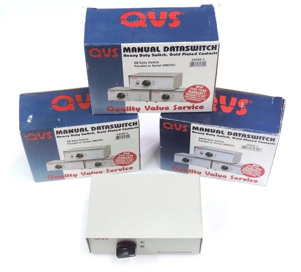 Used LOT OF 3 NIB QVS CA260-2 DATASWITCH DB25F CONNECTORS