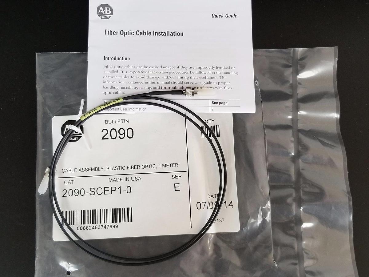 Used NEW ALLEN BRADLEY 2090-SCEP1-0 FIBER OPTIC CABLE 2090SCEP10, SER. E