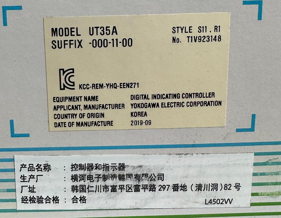 Used NEW YOKOGAWA UT35A-000-11-00 / UT35A0001100 DIGITAL INDICATING CONTROLLER UT35A