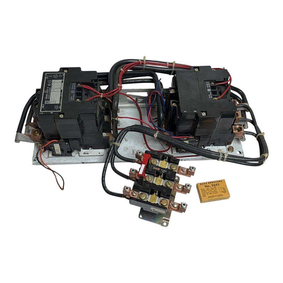 Used Square D 8702SFO1V02S NEMA Size 4 Reversing Contactor Assy. 110/120V Coil USPI