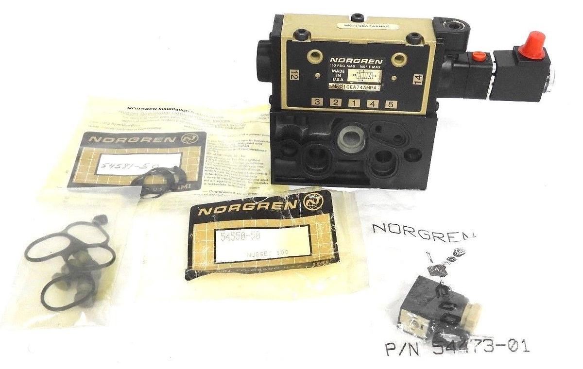 Used NIB NORGREN MK01GEA74AMPA G NUGGET 100 W/ 54550-50, 54473-01, 54581-50