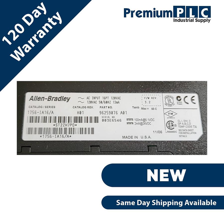 Used NEW ALLEN BRADLEY 1756-IA16 /A ControlLogix 16-PT DIGITAL INPUT MODULE 1756IA16