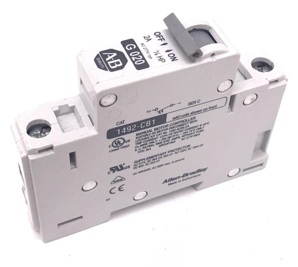 Used LOT OF 3 ALLEN BRADLEY 1492-CB1 SER. C CIRCUIT BREAKERS G-020, G-100, G-300