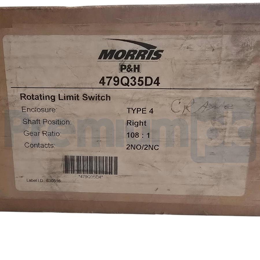 Used Morris P&H 479Q35D4 Rotating Limit Switch Type 4 Right 108:1 2NO/2NC NSMP