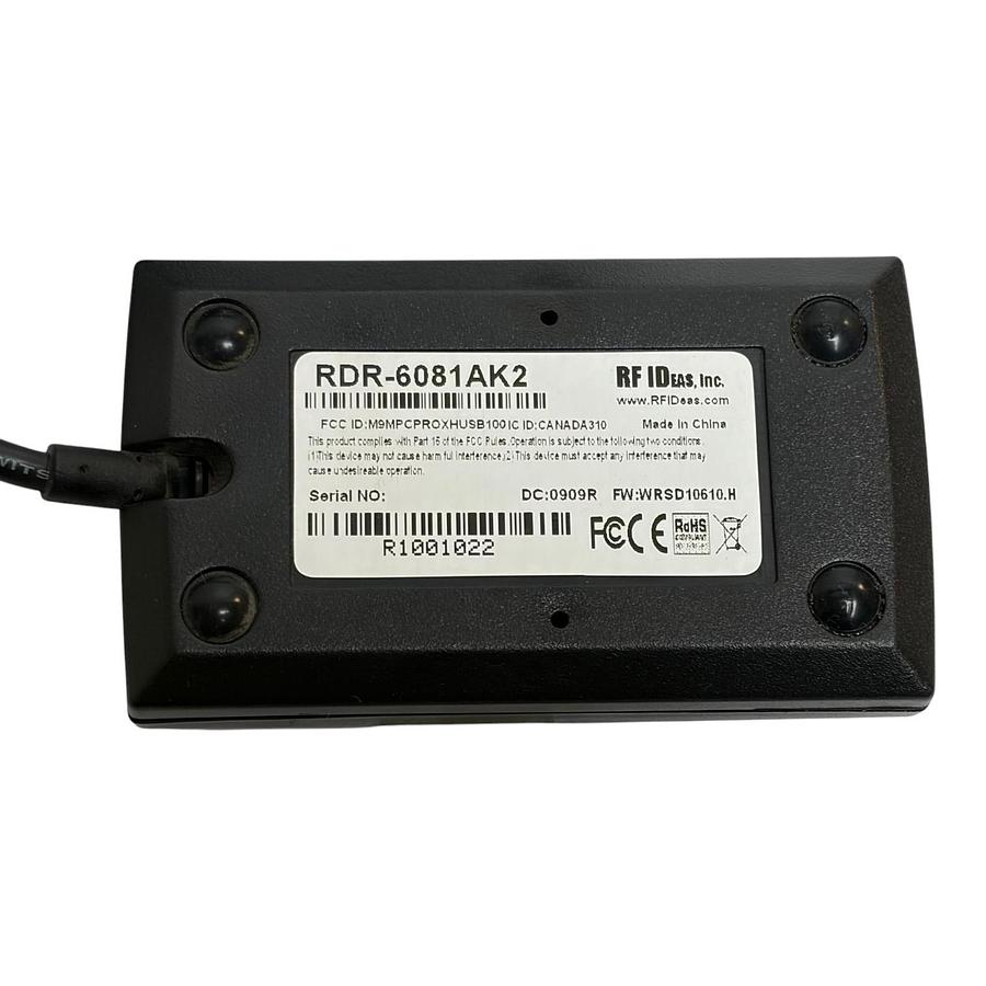 Used RF Ideas RDR-6081AK2 pcProx Desktop RFID Card Reader with Adapter Cable