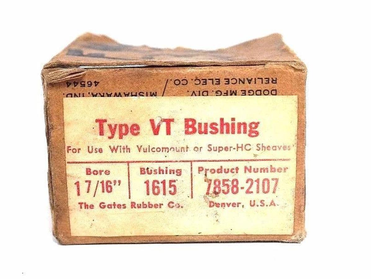 Used LOT OF 2 NEW GATES TYPE VT BUSHINGS P/N 7858-2107 1-7/16" BORE