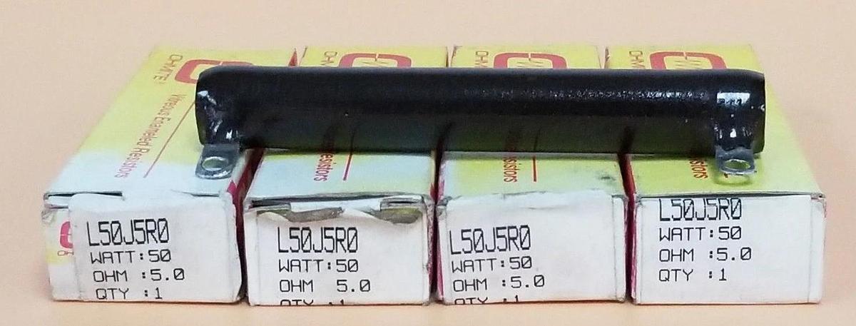 Used LOT OF 4 NIB OHMITE L50J5R0 RESISTORS 5 OHM 50W