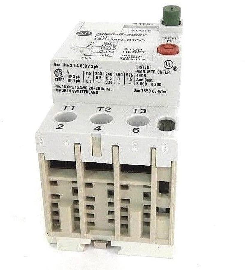 Used ALLEN BRADLEY 140-MN-0100 MAN. MOTOR STARTER / CIRCUIT BREAKER SER. C, 0.63A-1A