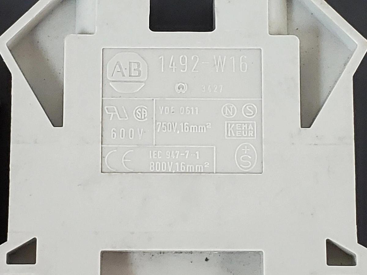 LOT OF 3 NEW ALLEN BRADLEY 1492-W16 TERMINAL BLOCK 16MM 800V GRAY, 1492W16
