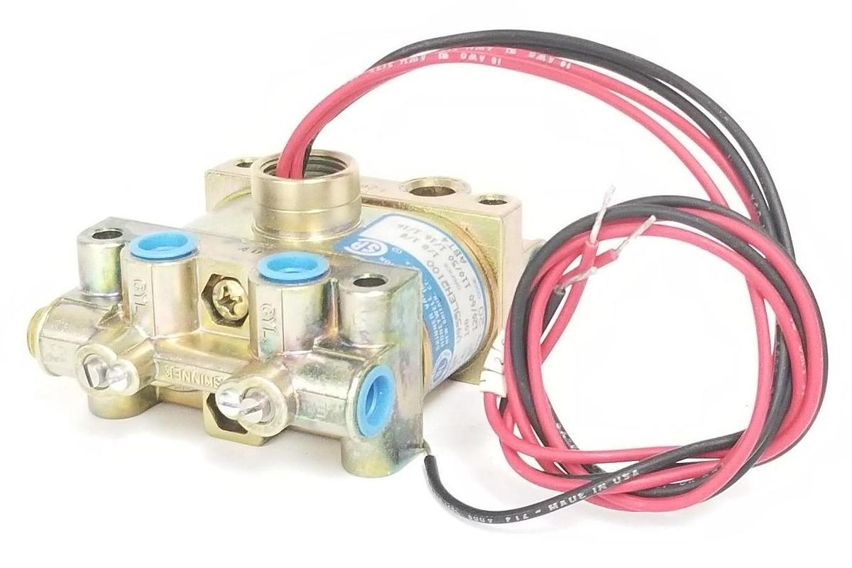 Used NEW HONEYWELL SKINNER V955LEH2100 SOLENOID VALVE 100PSI, 1/8" ORIFICE, 110/120V