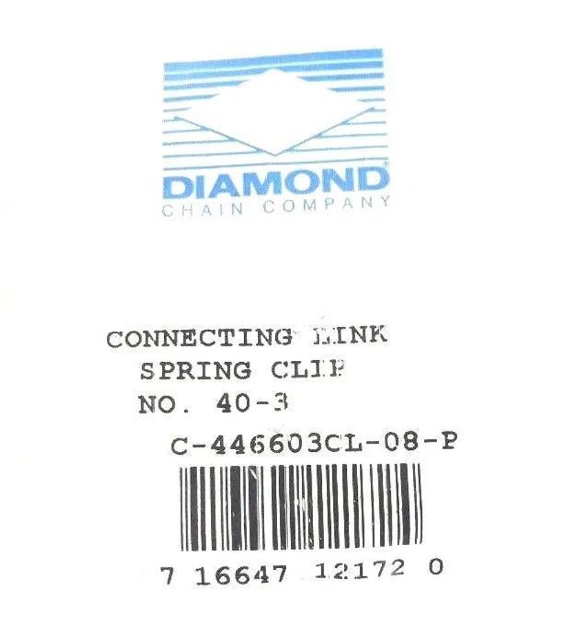 Used NEW DIAMOND C-446603CL-08-P CONNECTING LINK SPRING CLIP NO. 40-3