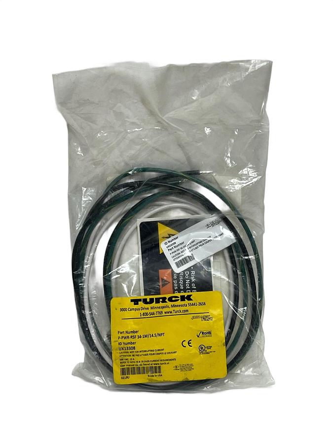Used Turck P-PWR-RSF 34-1M/14.5/NPT (UX13308) 7/8" Power Receptacle 14AWG 1M - NSFS