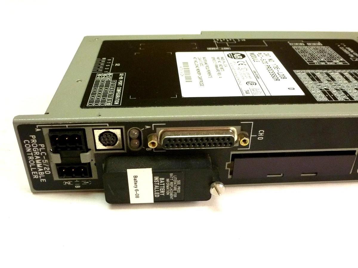 Used ALLEN BRADLEY 1785-L20B SER D PLC-5/20 PROCESSOR MODULE FIRMWARE REV. A 1785L20B