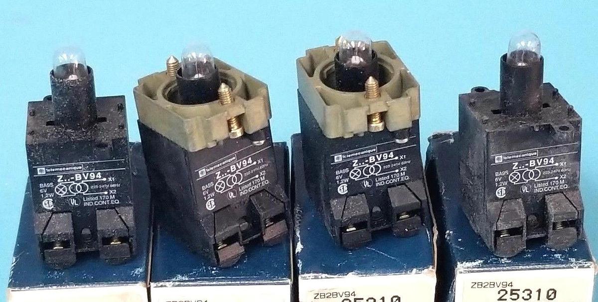 Used LOT OF 4 NIB TELEMECANIQUE ZB2BV94 PILOT LIGHT HEADS 25310