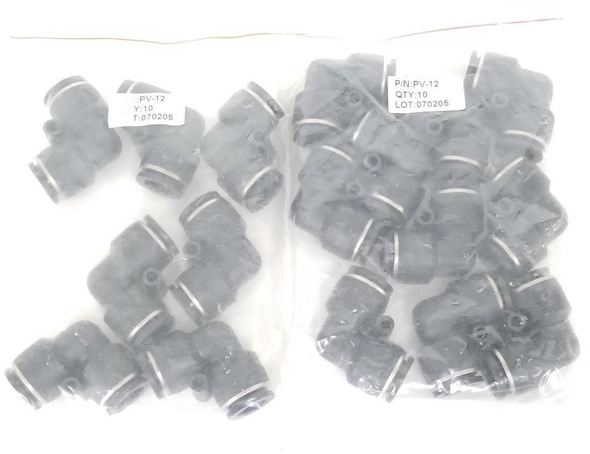 Used LOT OF 17 NEW PISCO PNEUMATICS PV-12 FITTINGS 12MM, ELBOW, PV12