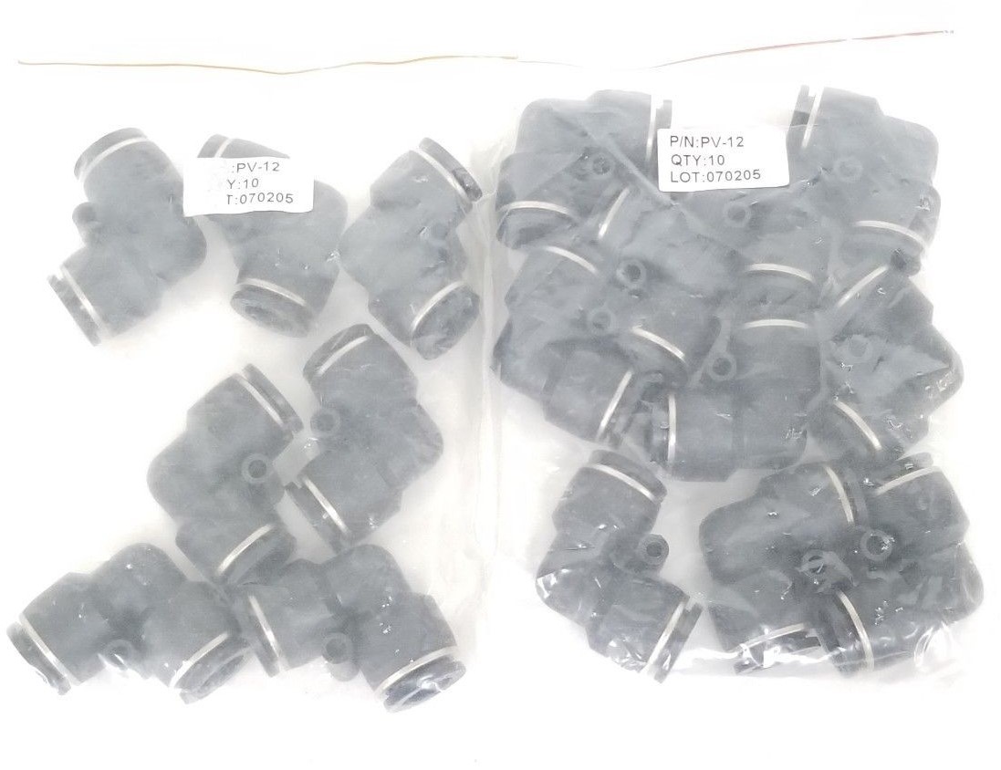 Used LOT OF 17 NEW PISCO PNEUMATICS PV-12 FITTINGS 12MM, ELBOW, PV12