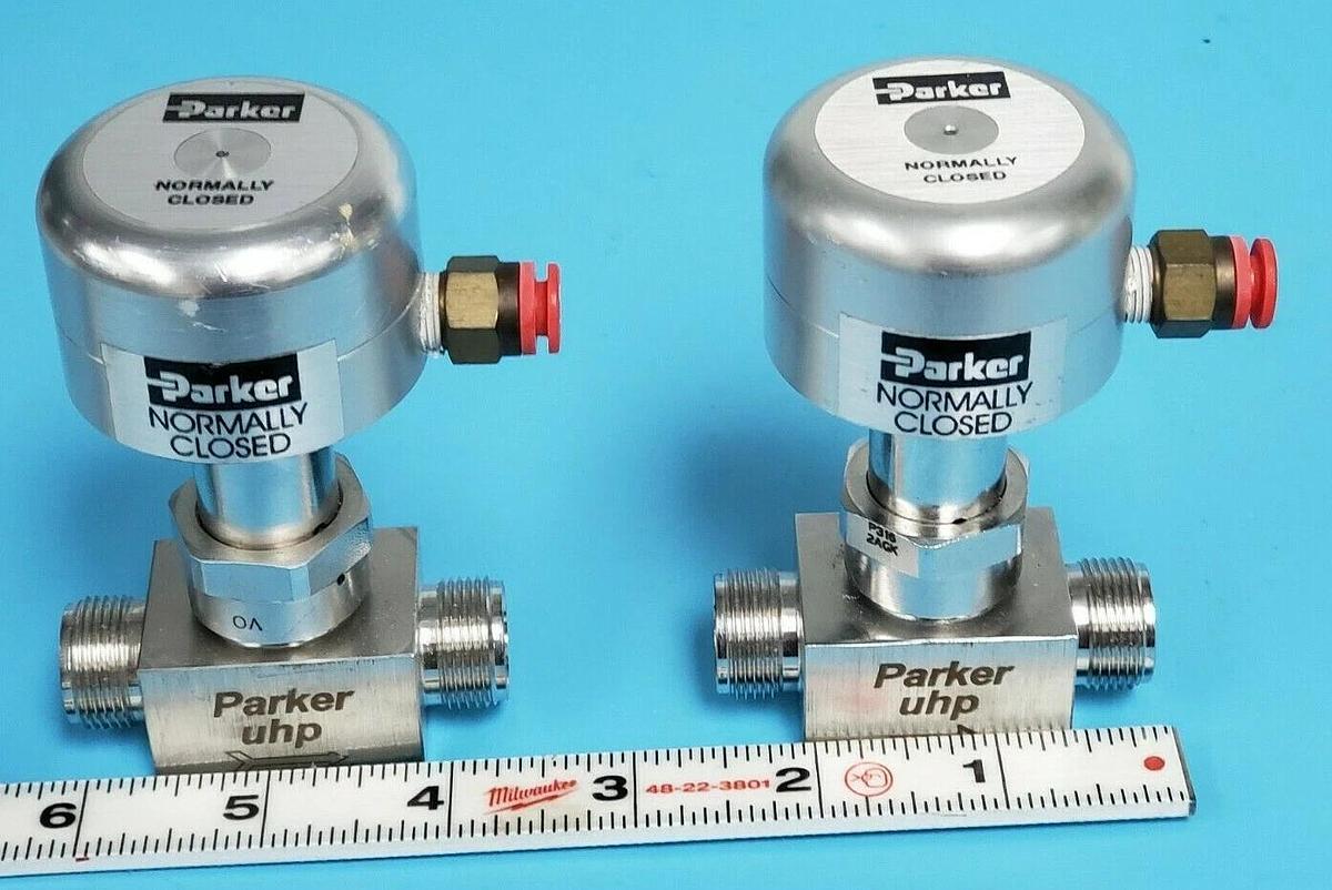 Used LOT OF 2 PARKER UHP 8A-P8K-11AC-SSV HIGH PURITY VALVES SE11220 8AP8K11ACSSV