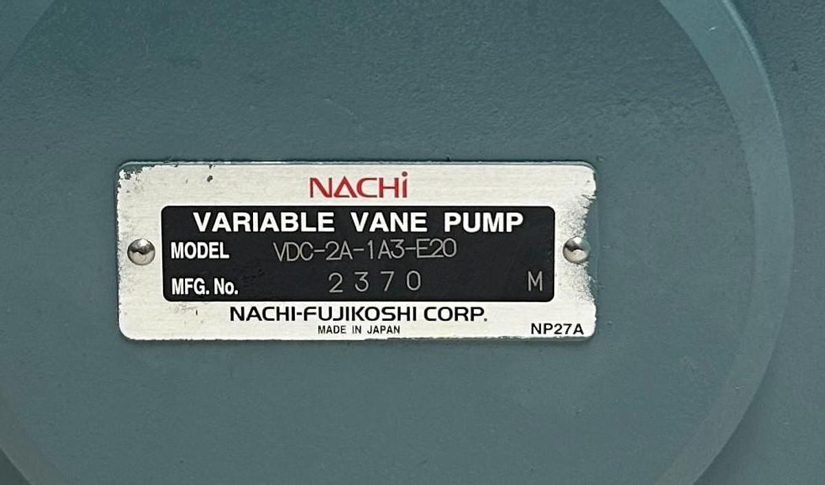 Used NACHI VDC-2A-1A3-E20 Hydraulic Variable Vane Pump 7.9GPM @ 1800RPM 1" Shaft NSMP