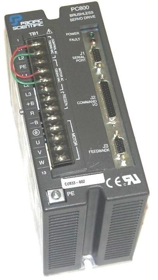Used PACIFIC SCIENTIFIC PC800 MODEL: CU833-002 BRUSHLESS SERVO DRIVE CU833002