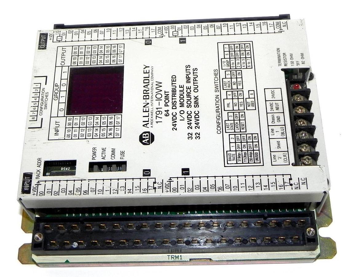 Used ALLEN BRADLEY 1791-IOVW I/O MODULE 64 POINT 24VDC DISTRIBUTED 1791IOVW SER. A