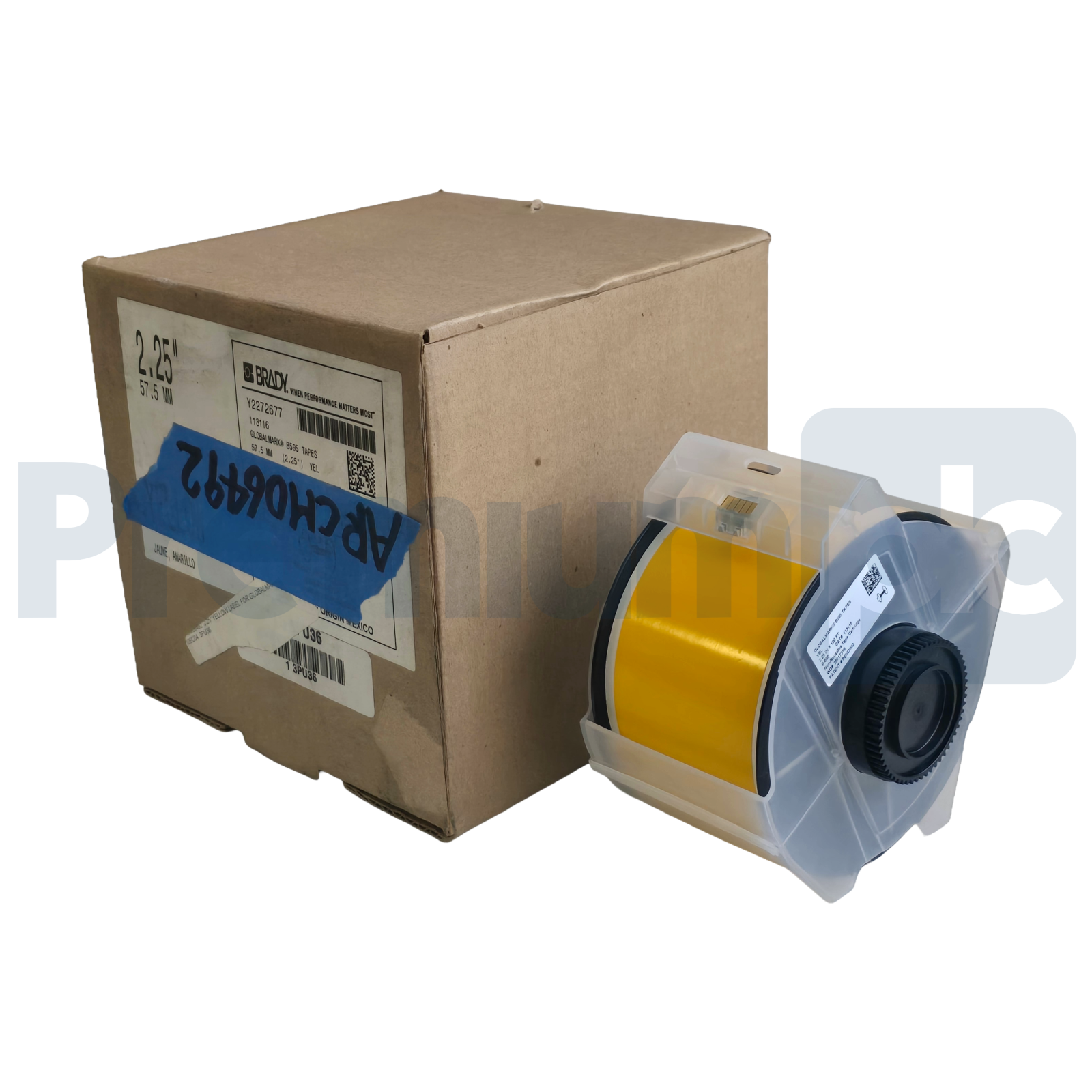 Used BRADY 113116 GlobalMark B-595 Yellow Vinyl Label Cartridge 2.25"x100' Y2272677