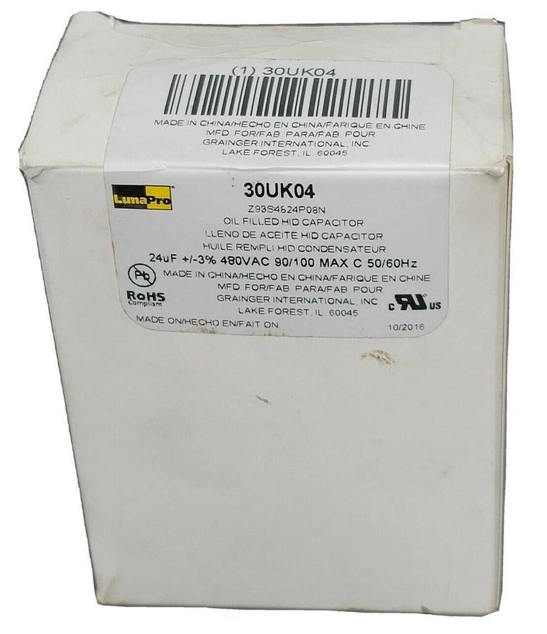 Used NIB LUMAPRO 30UK04 OIL-FILLED HID CAPACITOR