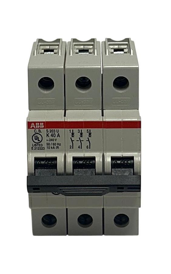 Used ABB S203U-K40A / S203UK40A MINI CIRCUIT BREAKER 240V 50/60Hz 40A 10kA NSNP