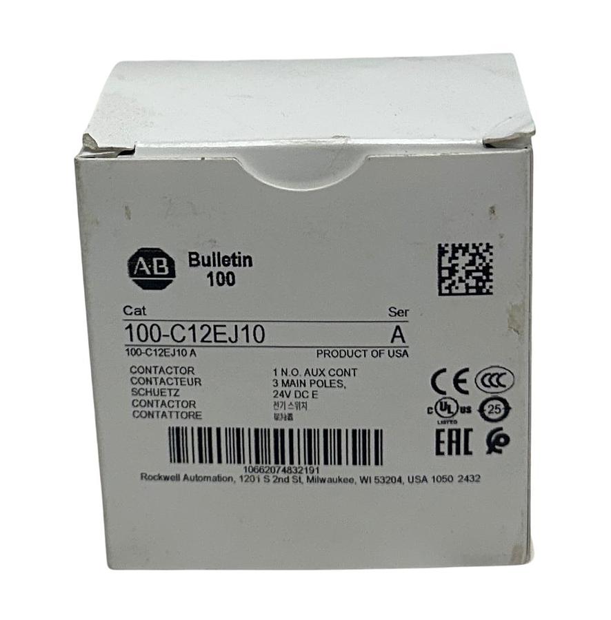 Used ALLEN BRADLEY 100-C12EJ10 /A BULLETIN 100 CONTACTOR 24VDC 3-POLE OEM *CHIP NSMP