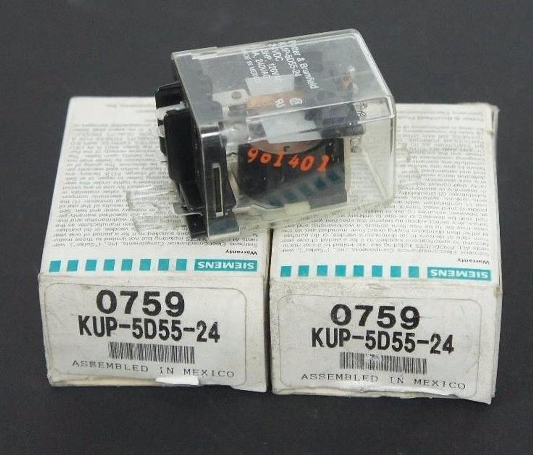 Used LOT OF 2 NIB SIEMENS POTTER & BRUMFIELD KUP-5D55-24 RELAY 24VDC