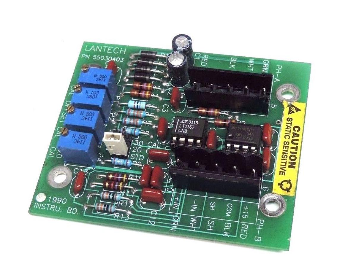 Used LANTECH 55030403 PC BOARD LOAD CELL AMP ASSEMBLY