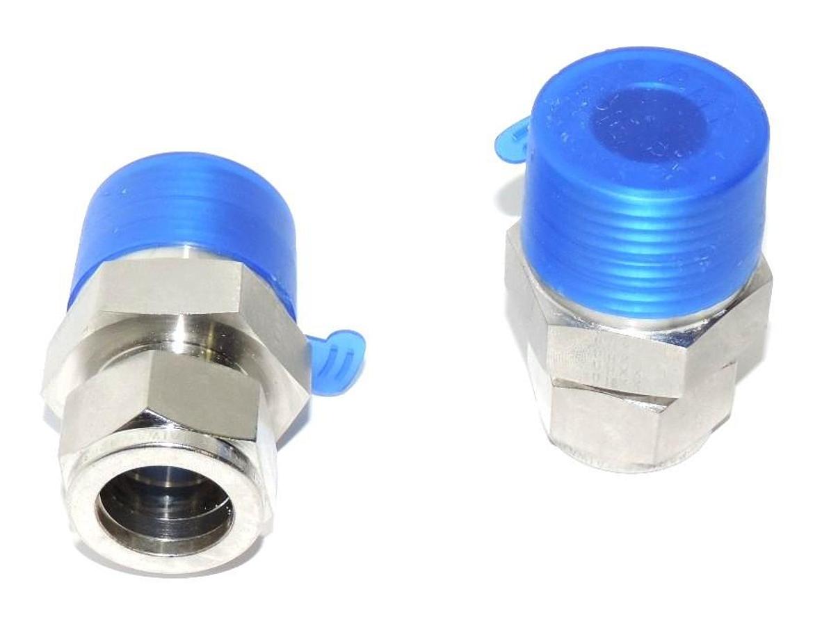Used LOT OF 2 NEW PARKER 12-316 CONNECTORS 3/4" TUBE TO 1" MALE THREAD 12316