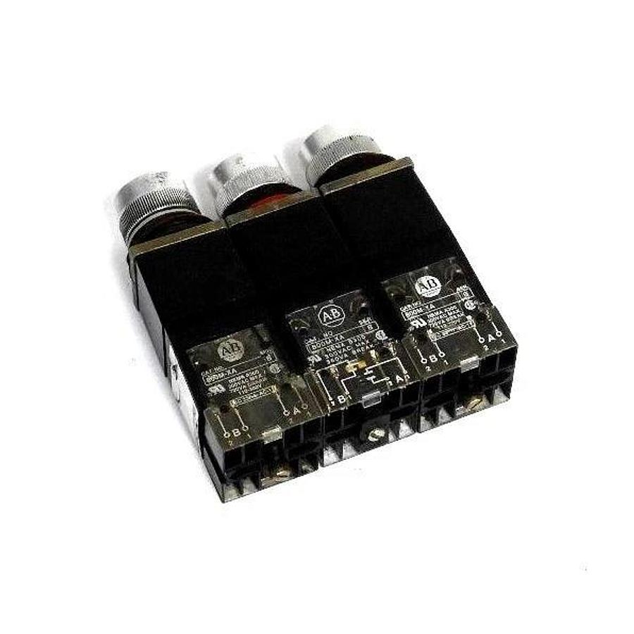 Used LOT OF 3 ALLEN BRADLEY 800MR-N31Q OPERATORS SER. A W/ 800M-XA SER. B CONTACTS