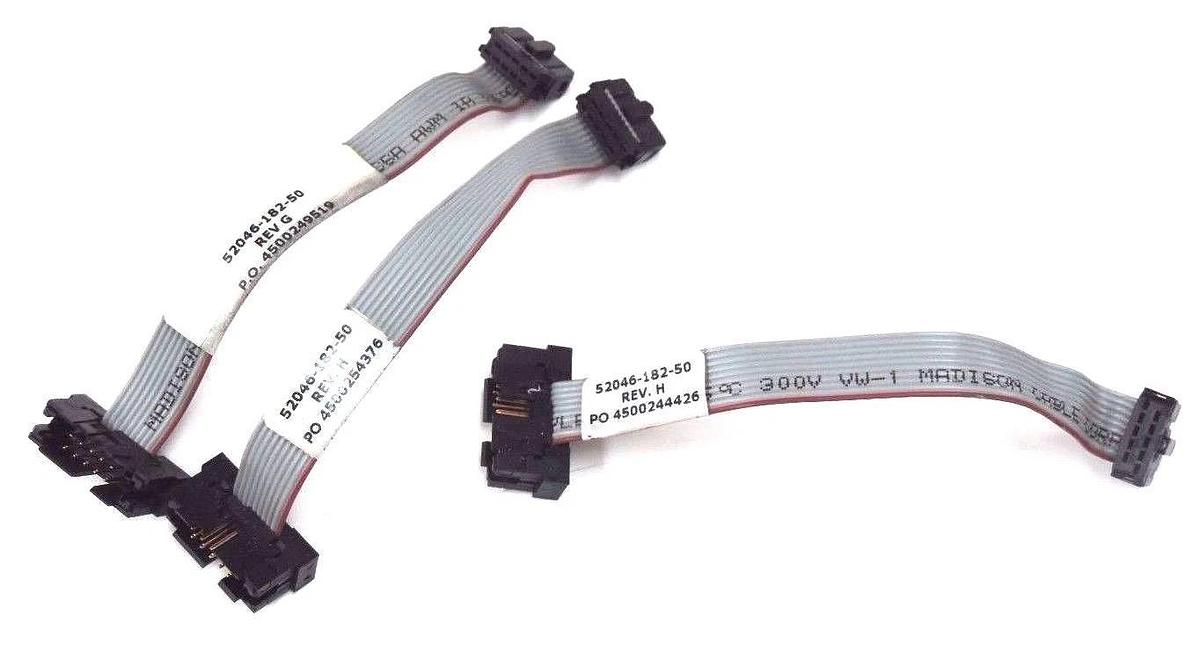 Used LOT OF 3 SQUARE D BELDEN 52046-182-50 RIBBON CABLES REV. H, G, 5204618250