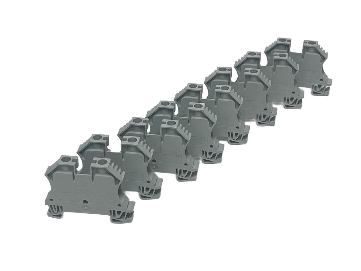 Lot of 8 Allen Bradley 1492-J10 Terminal Blocks - Single Level Feed-Through 10mm