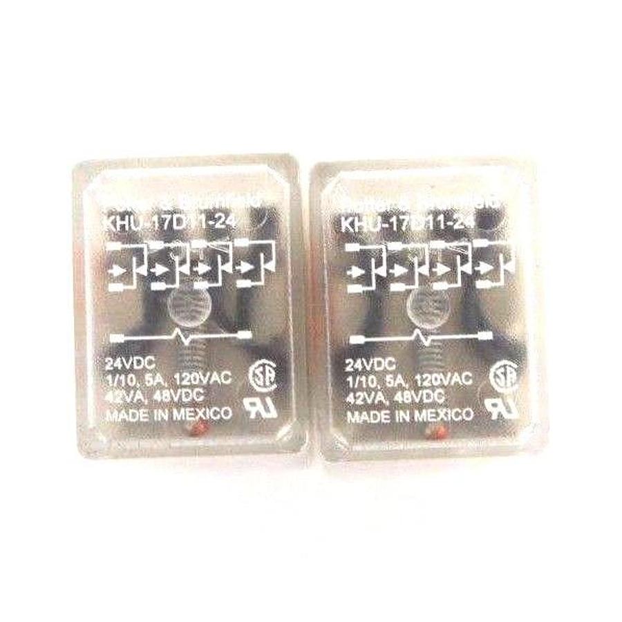 Used LOT OF 2 POTTER & BRUMFIELD KHU-17D11-24 RELAYS 24VDC, KHU17D1124