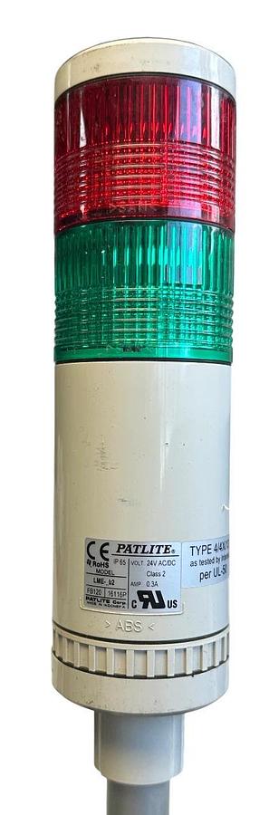 Used PATLITE LME-202-RG+FB120 / LME-202-RG / LME-202 SIGNAL TOWER RED/GREEN 24V USNP