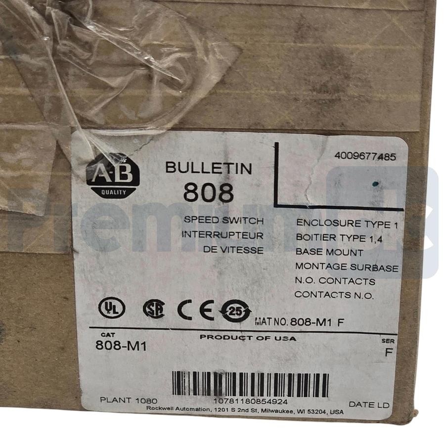 Used Allen Bradley 808-M1 /F Speed Switch Style M High Speed 50-1000RPM 808M1 NSMP