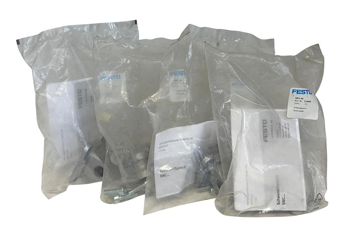 Used 4 FESTO SNCL-40 / 174405 CLEVIS FLANGES SIZE 40 NSFS