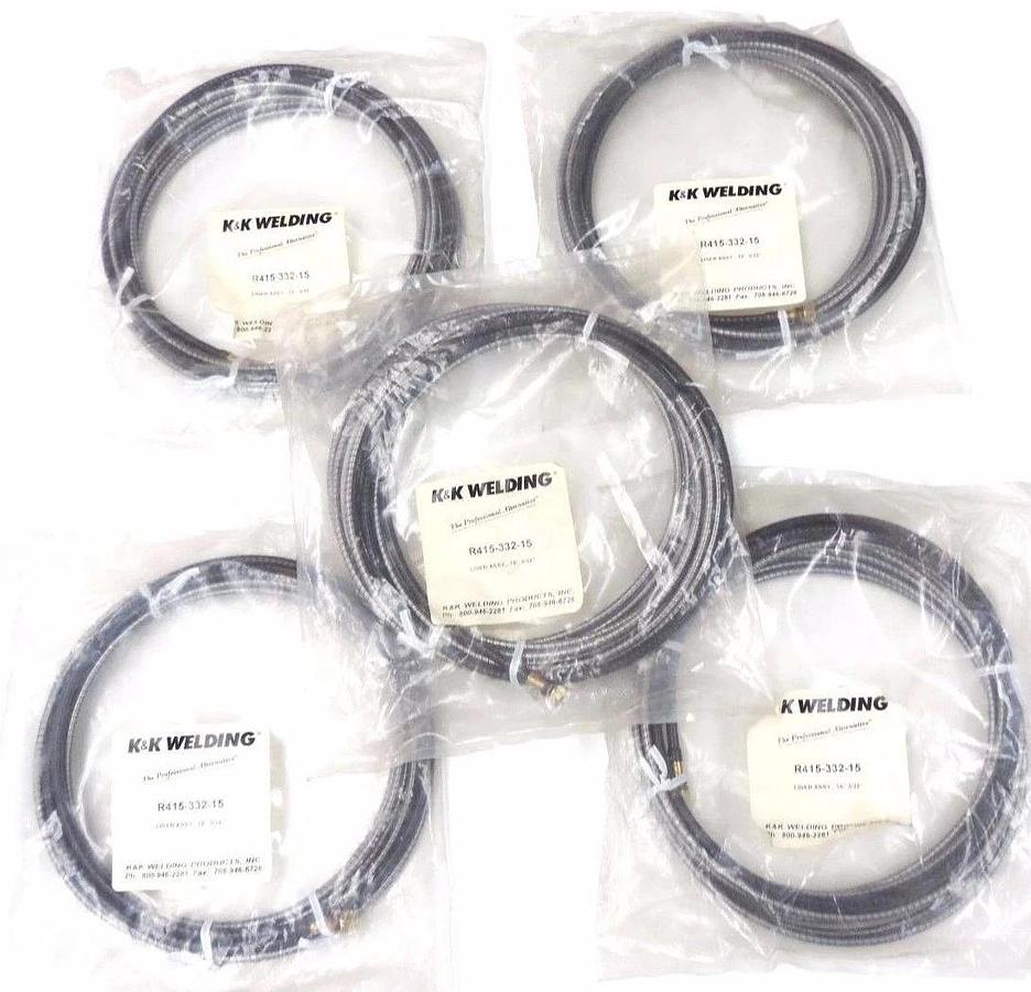 Used LOT OF 5 K&K WELDING R415-332-15 LINER ASSEMBLEY 15', 3/32''