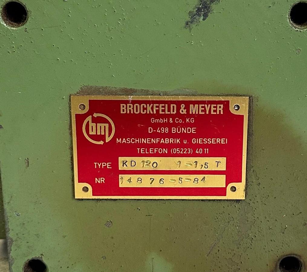 Used BROCKFELD & MEYER KD 120 1-1.5 T / KD120115T GEARBOX REDUCER 3-WAY