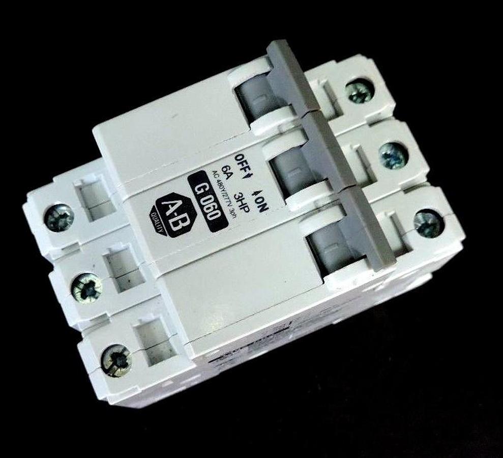 Used ALLEN BRADLEY 1492-CB-3-G060 SER. C MINIATURE CIRCUIT BREAKER 6A 3HP