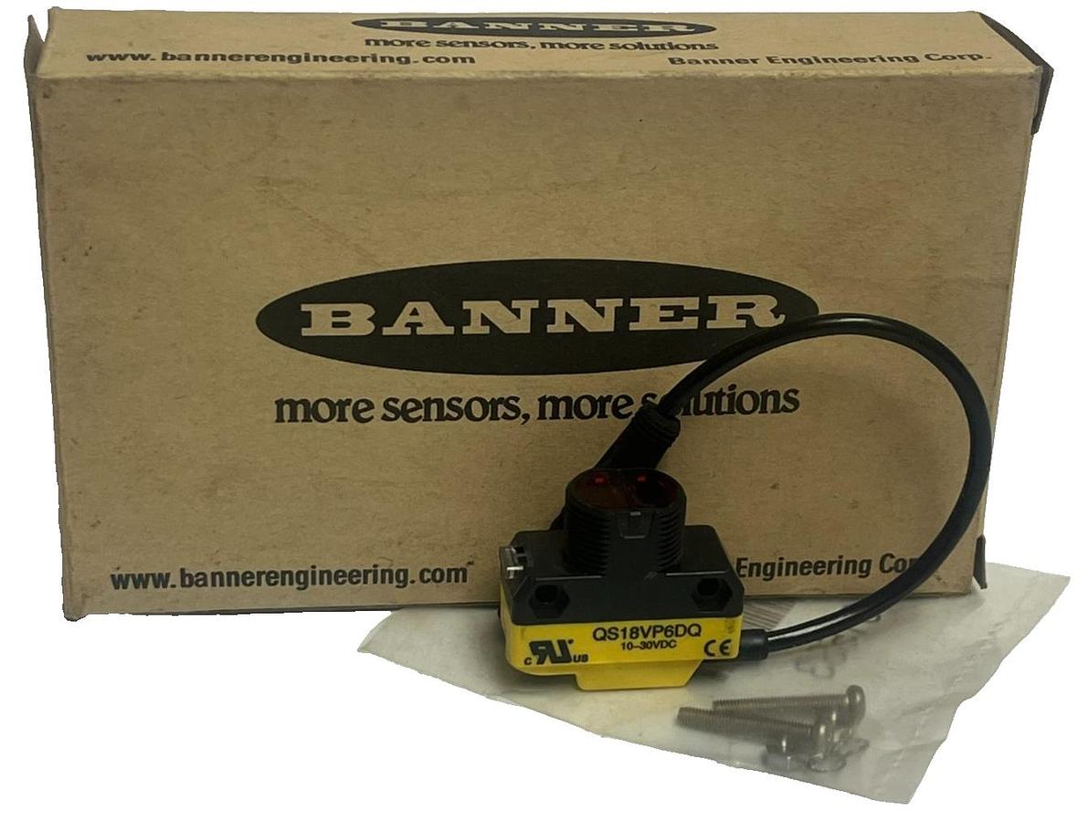Used BANNER QS18VP6DQ Photoelectric Sensor Polarized Retroreflective 20ft M12 PNP