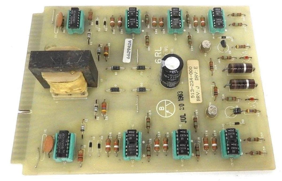 Used BURTON EMERSON 513-234-000 CIRCUIT BOARD BRV: J DRV: E, 6RL, ECI-B-6