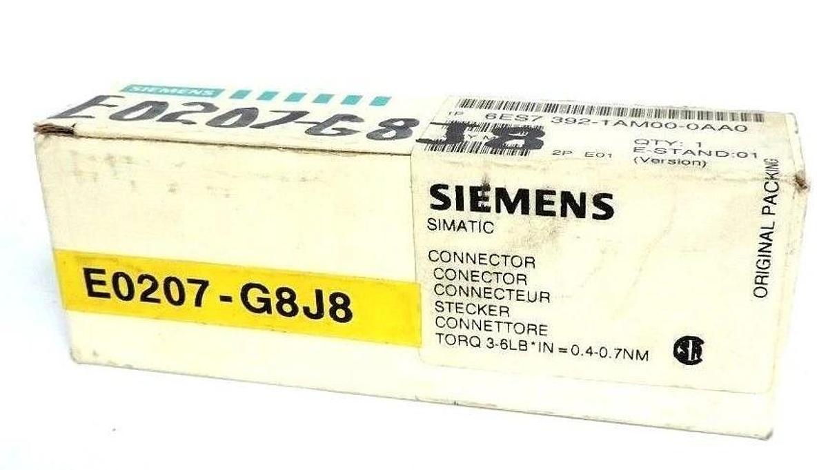 Used NIB SIEMENS 6ES7-392-1AM00-0AA0 CONNECTOR E-STAND: 01 6ES73921AM000AA0