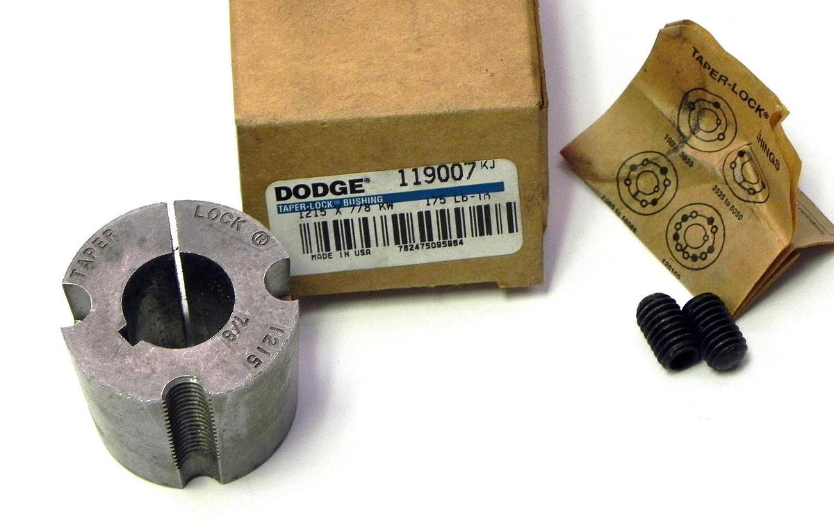 Used NIB DODGE 119007 TAPER-LOCK BUSHING 1215 X 778 KW 175 LB-IN