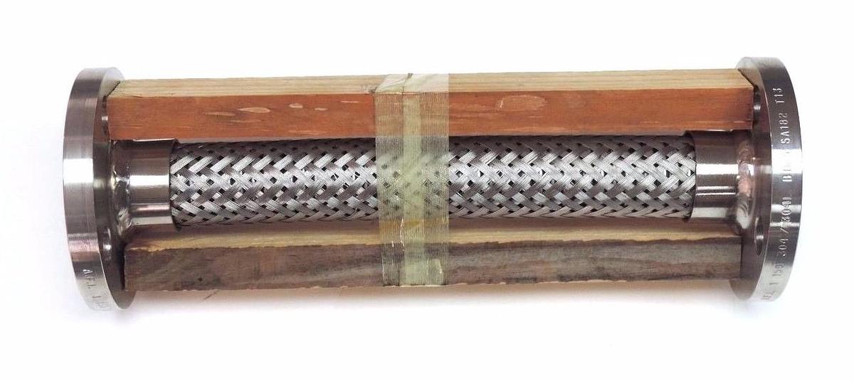 Used NEW STAINLESS BRAIDED HOSE W/ AFI 1" 150 304/304L B16.5 SA182 T13 FLANGES 12" L