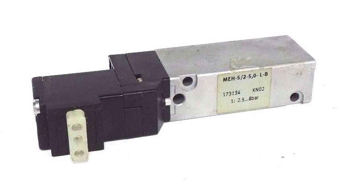 Used FESTO MEH-5/2-5,0-L-B SOLENOID VALVE MEH520LB, 173134 KN02, 1: 2.5...8BAR